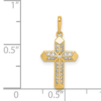14K Cross CZ Pendant-XR1838