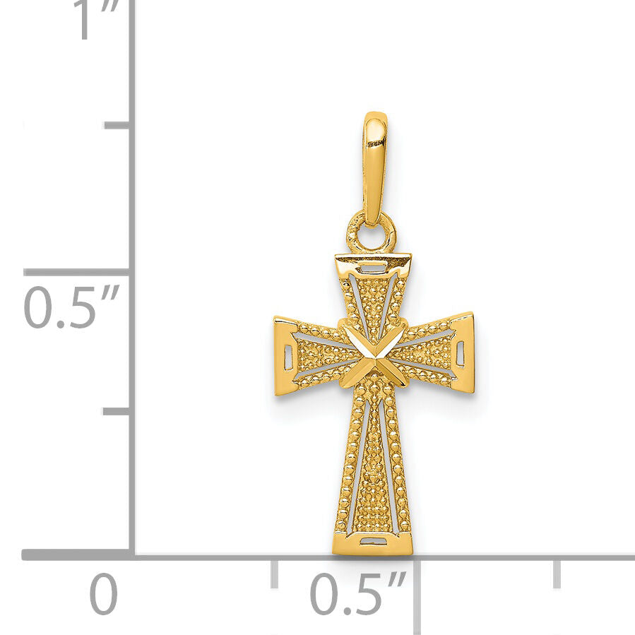 14K D/C Cross Pendant-XR1839