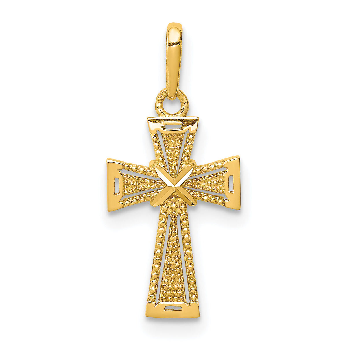14K D/C Cross Pendant-XR1839