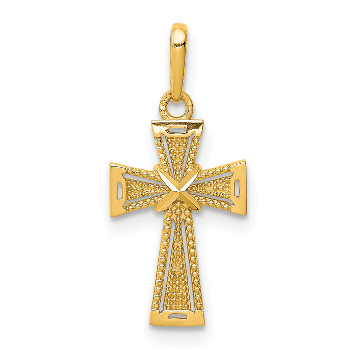 14K D/C Cross Pendant-XR1839