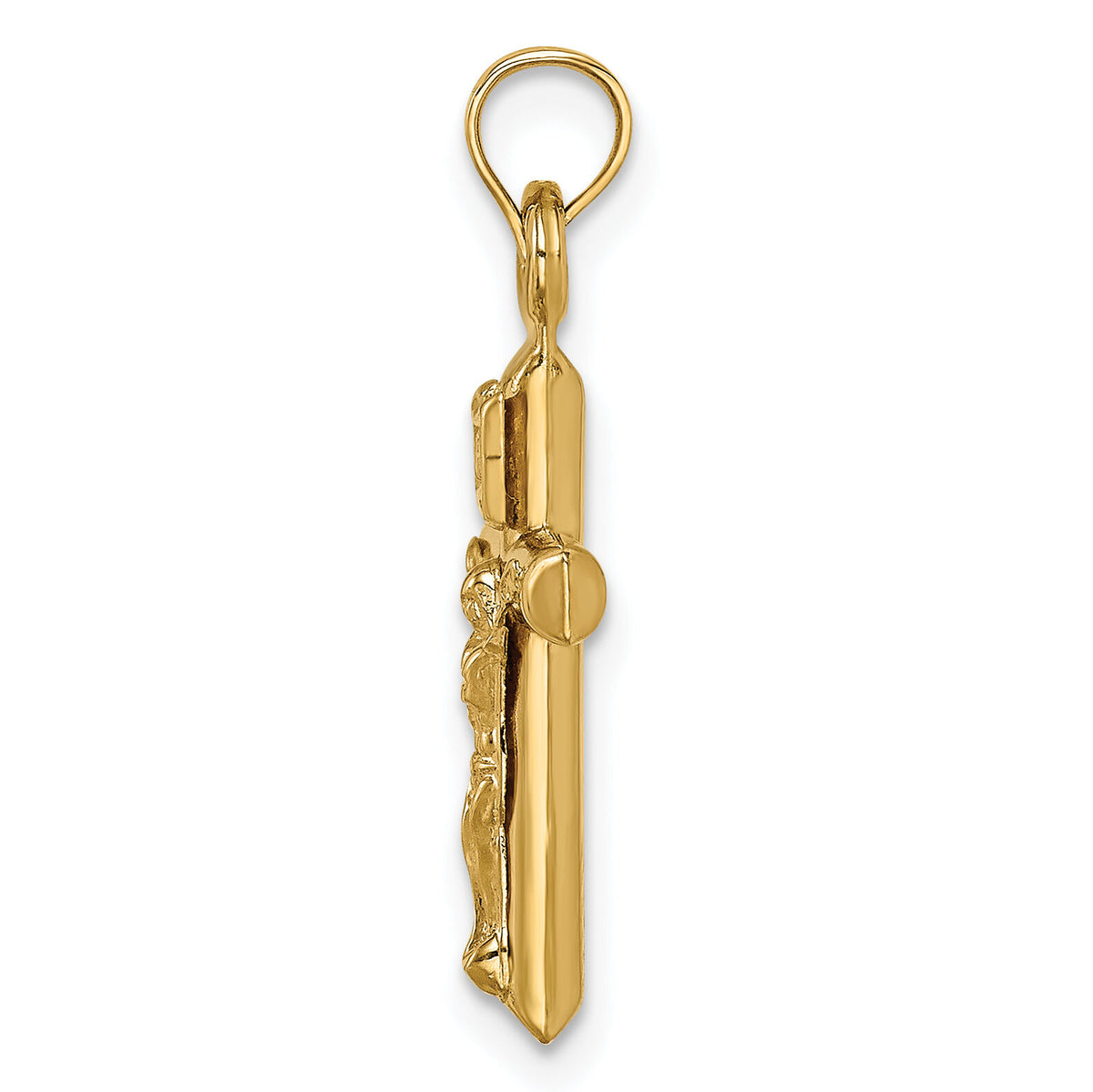 14k Hollow Crucifix Pendant-XR1840