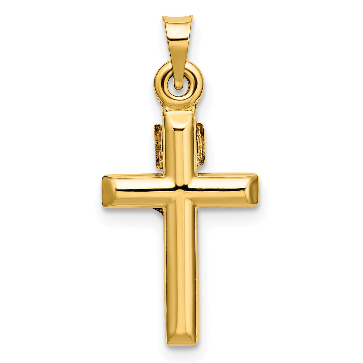 14k Hollow Crucifix Pendant-XR1840