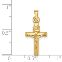 14k Hollow Crucifix Pendant-XR1840