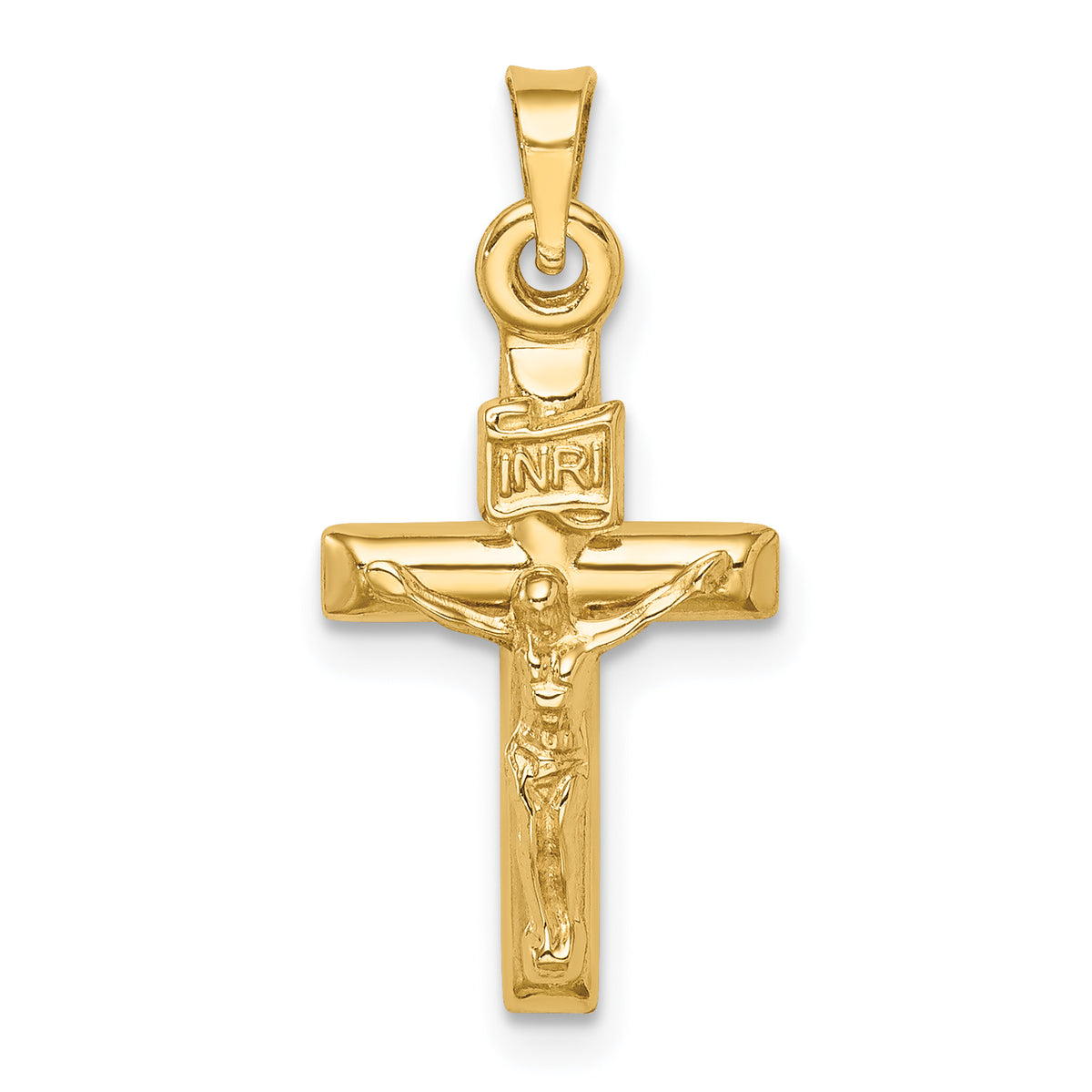 14k Hollow Crucifix Pendant-XR1840