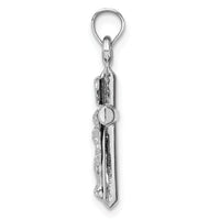 14k White Gold Hollow Crucifix Pendant-XR1840W