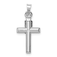 14k White Gold Hollow Crucifix Pendant-XR1840W