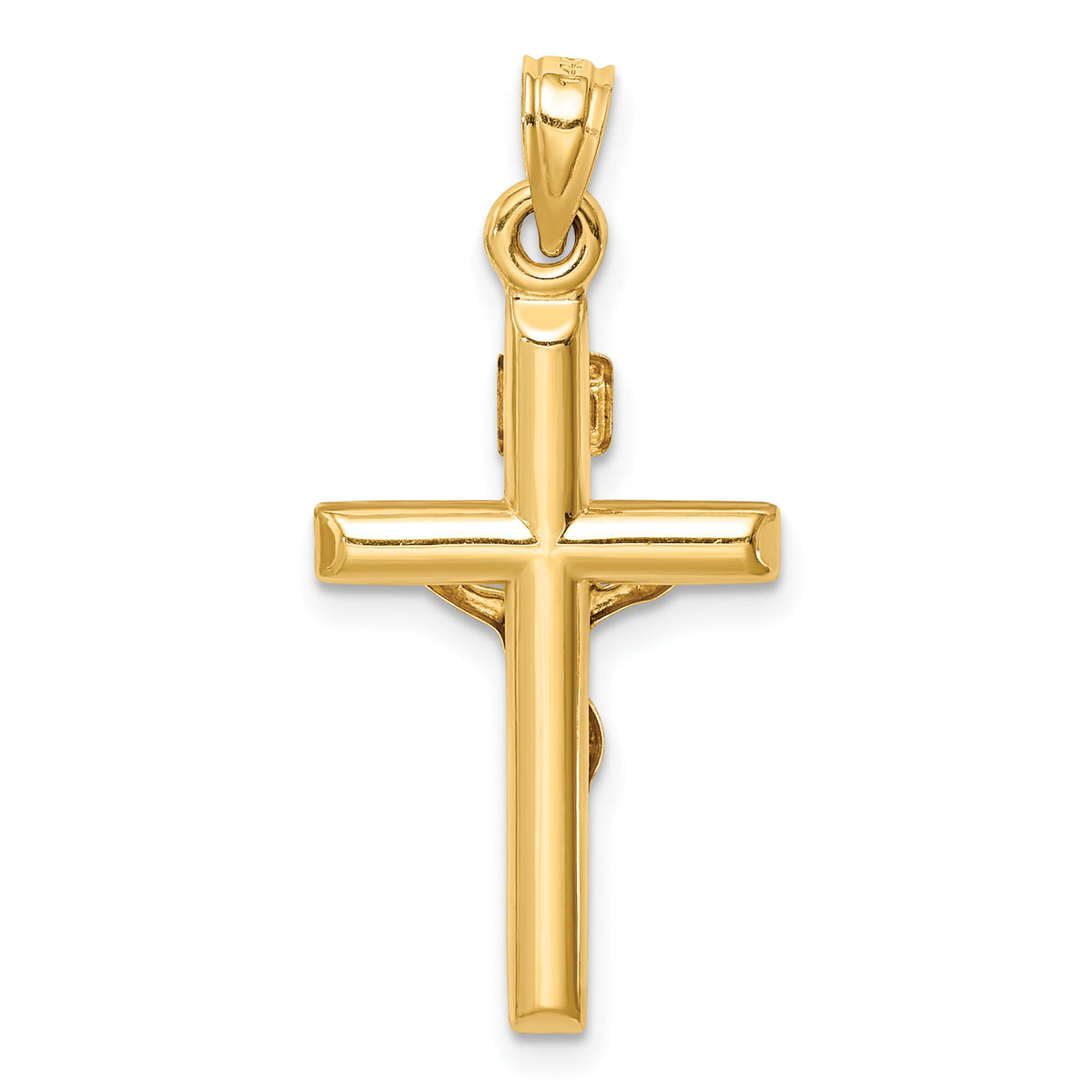 14k Hollow Crucifix Pendant-XR1841