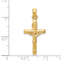14k Hollow Crucifix Pendant-XR1841