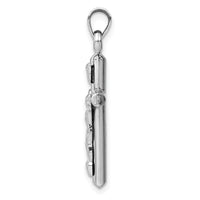 14k White Gold Hollow Crucifix Pendant-XR1841W