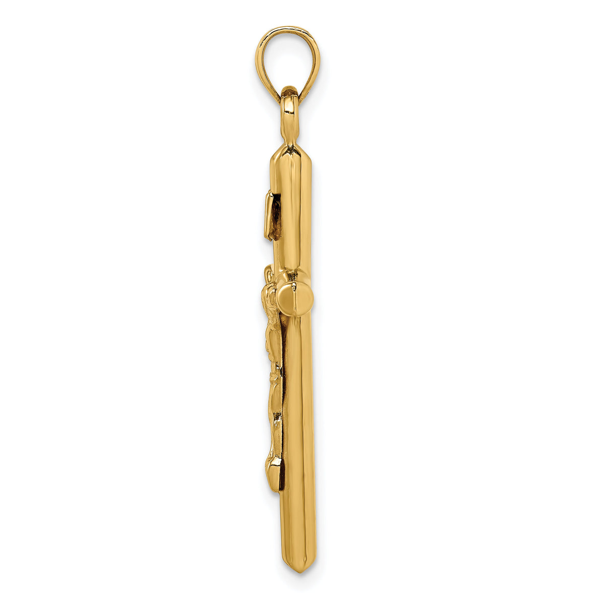 14k Hollow Crucifix Pendant-XR1842