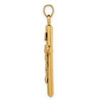 14k Hollow Crucifix Pendant-XR1842