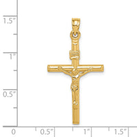 14k Hollow Crucifix Pendant-XR1842
