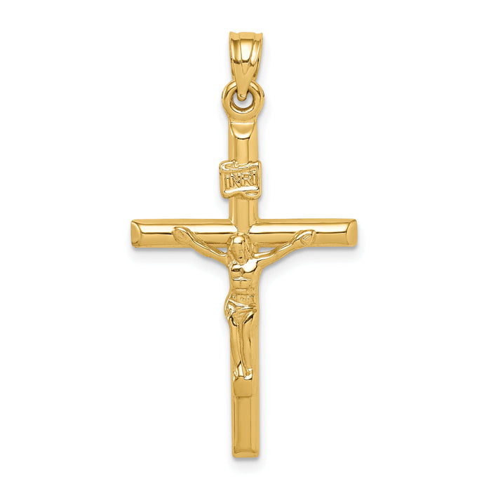 14k Hollow Crucifix Pendant-XR1842
