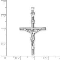 14k White Gold Hollow Crucifix Pendant-XR1843W