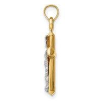 14k Two-tone Hollow Crucifix Pendant-XR1844