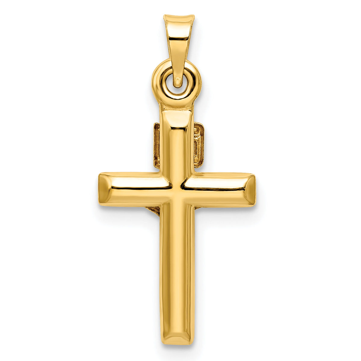 14k Two-tone Hollow Crucifix Pendant-XR1844