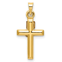 14k Two-tone Hollow Crucifix Pendant-XR1844