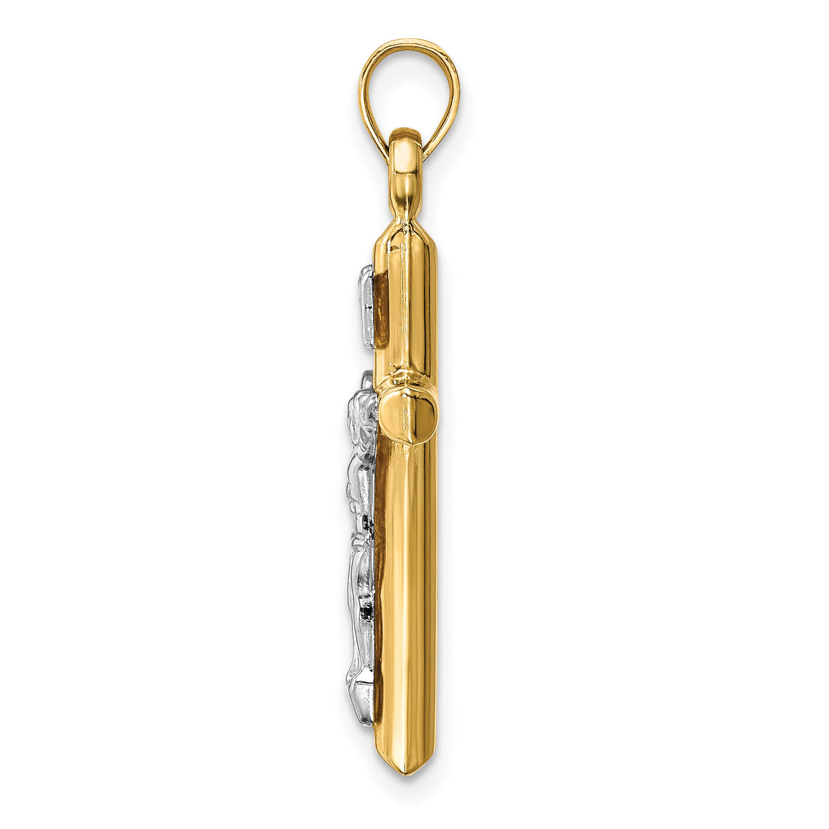 14k Two-tone Hollow Crucifix Pendant-XR1845