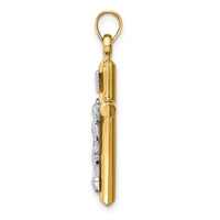 14k Two-tone Hollow Crucifix Pendant-XR1845
