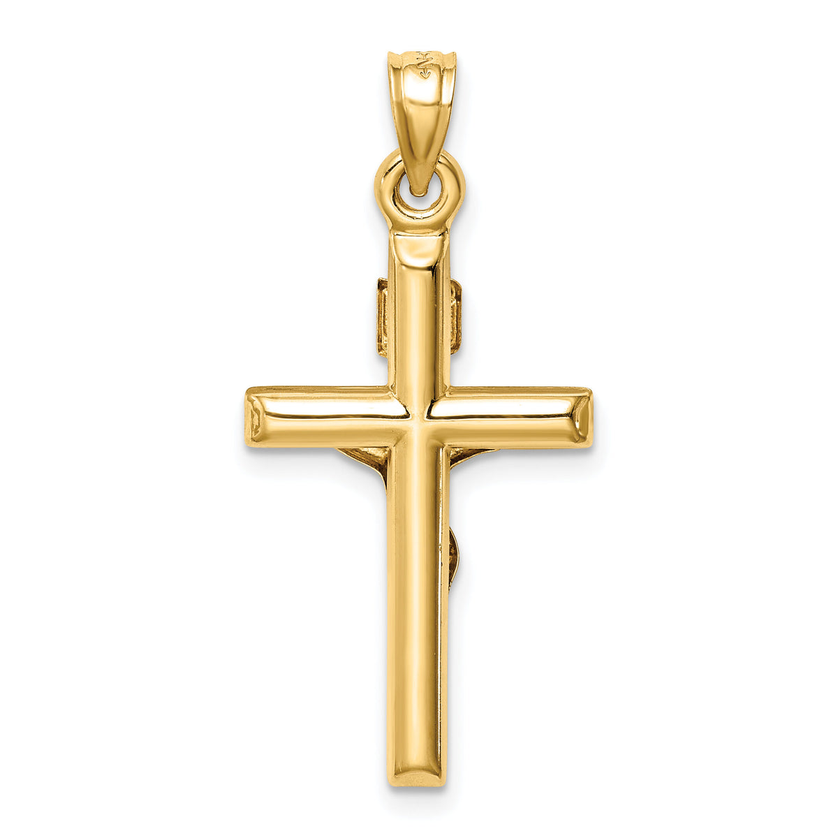14k Two-tone Hollow Crucifix Pendant-XR1845