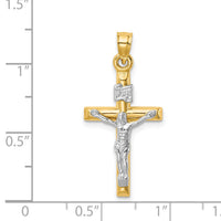 14k Two-tone Hollow Crucifix Pendant-XR1845