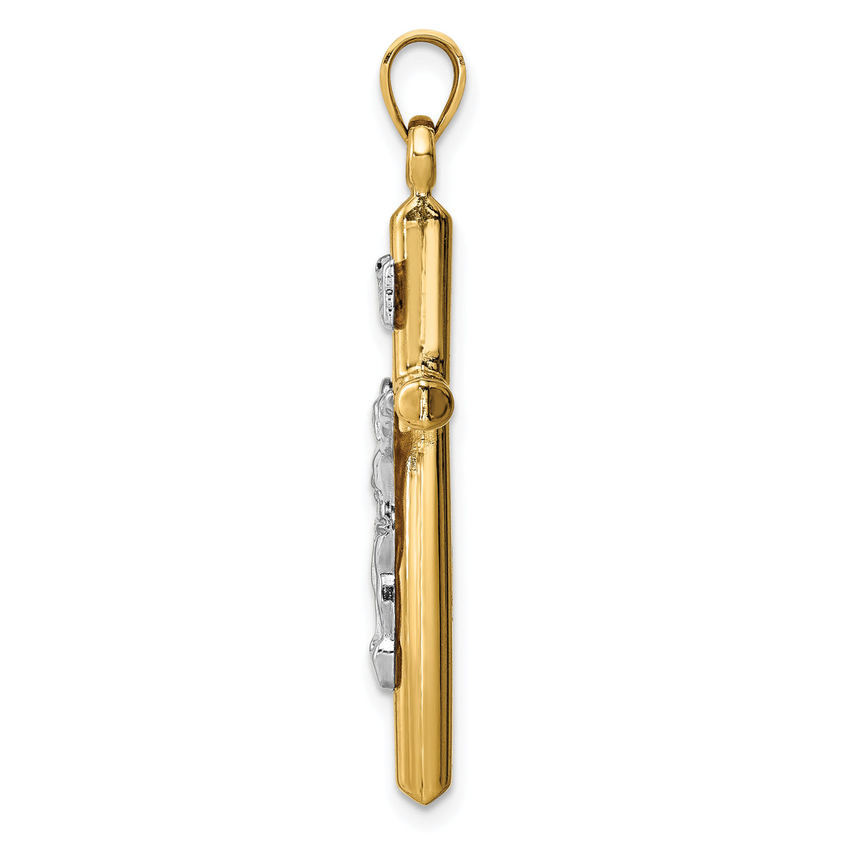 14k Two-tone Hollow Crucifix Pendant-XR1846