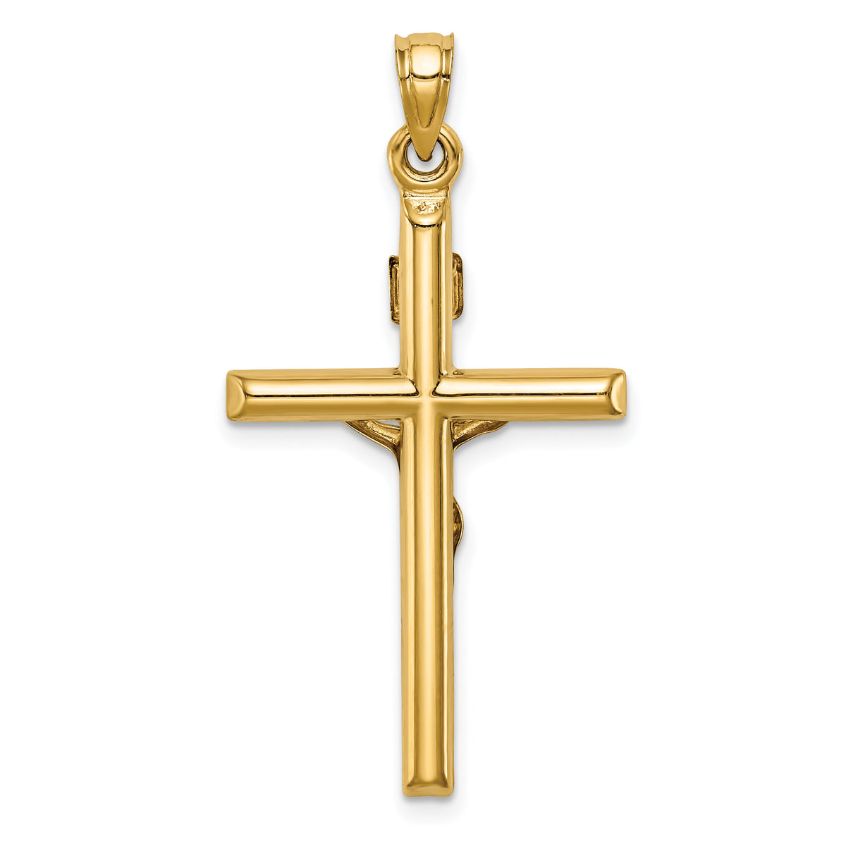 14k Two-tone Hollow Crucifix Pendant-XR1846