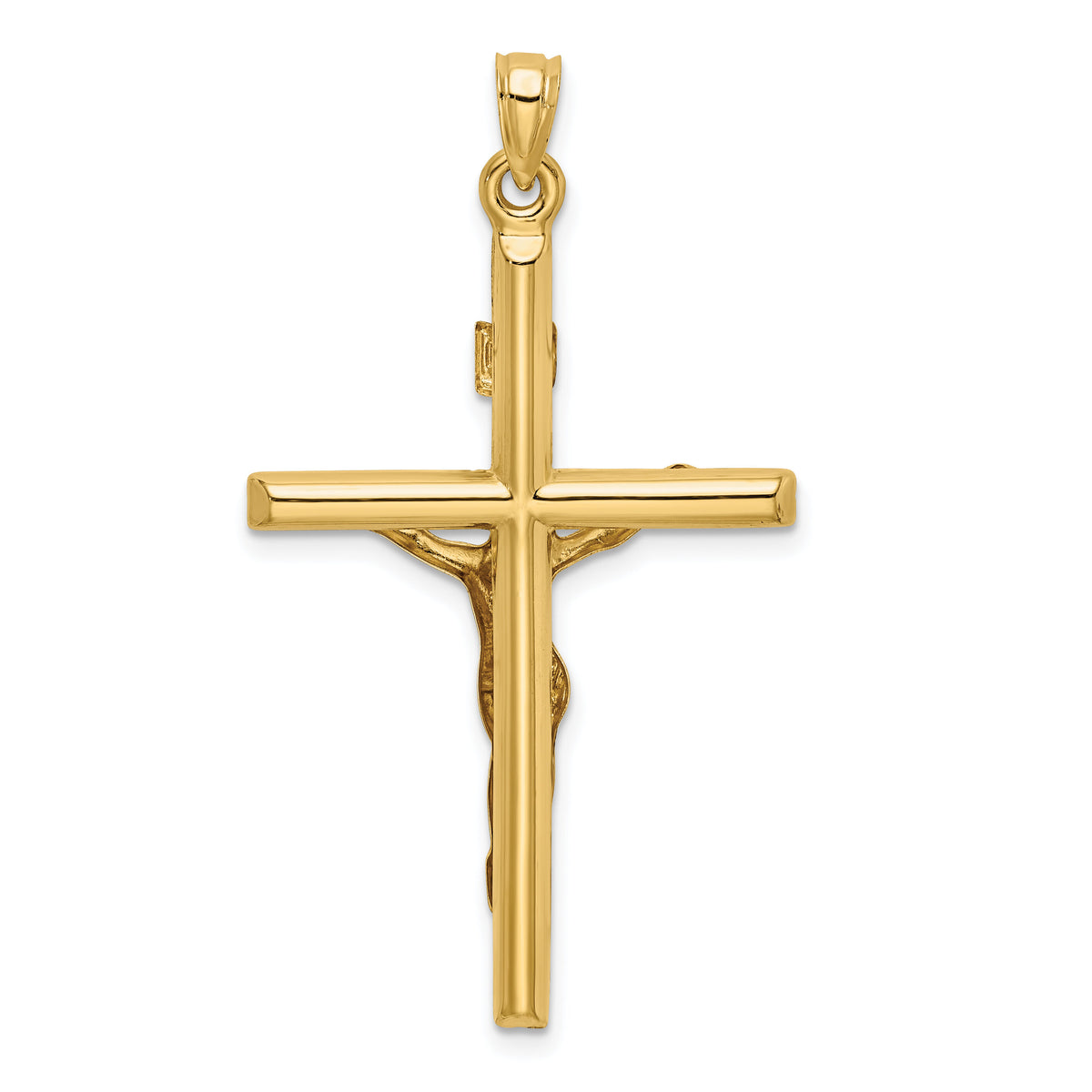 14k Two-tone Hollow Crucifix Pendant-XR1847