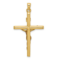 14k Two-tone Hollow Crucifix Pendant-XR1847