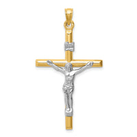 14k Two-tone Hollow Crucifix Pendant-XR1847