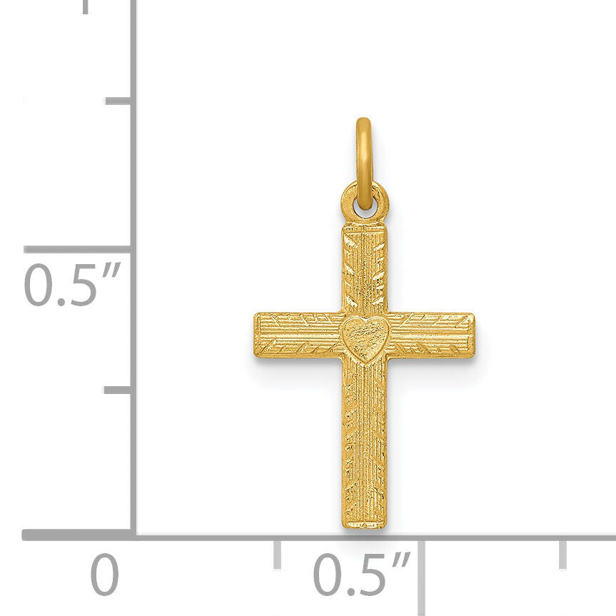 14k Heart Cross Charm-XR185