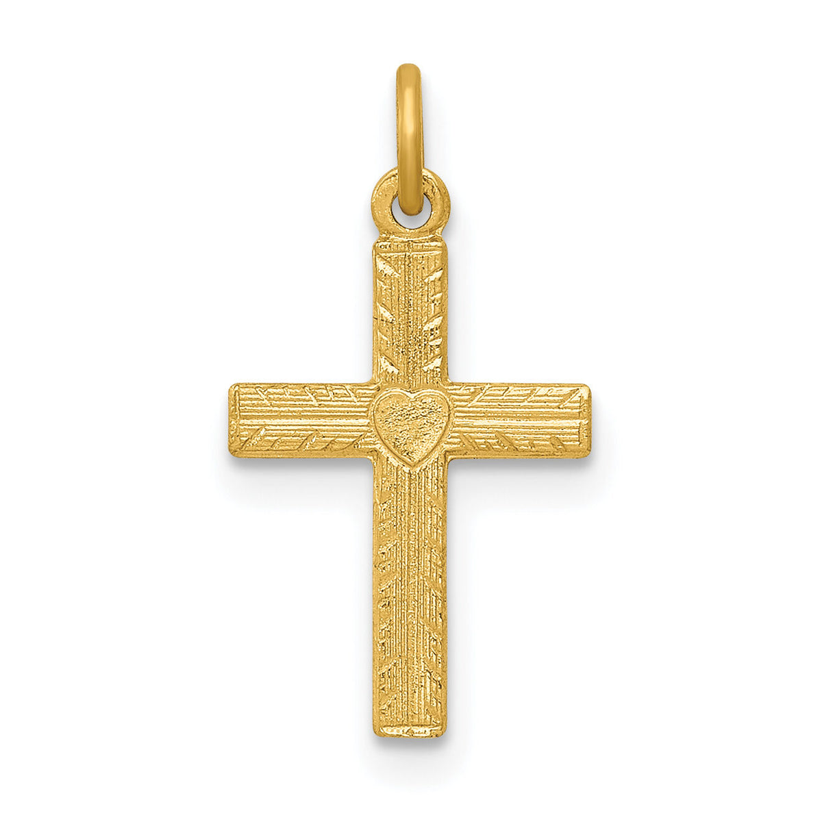 14k Heart Cross Charm-XR185