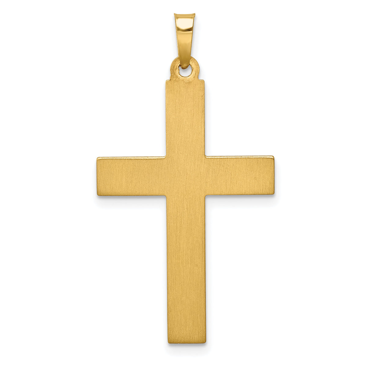 14k Two-tone Hollow Polished Textured & Striped Latin Crucifix-XR1853