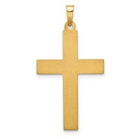14k Two-tone Hollow Polished Textured & Striped Latin Crucifix-XR1853