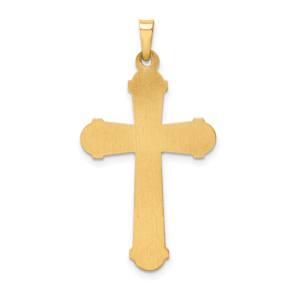 14k Two-tone Hollow Polished Chevron Design Crucifix-XR1855