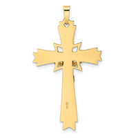 14k Two-tone Polished Solid Fancy INRI Crucifix Pendant-XR1861