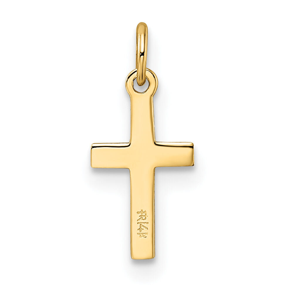 14k Polished Solid Cross Pendant-XR1862