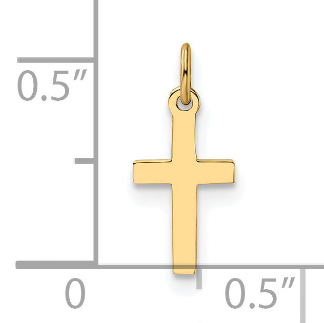 14k Polished Solid Cross Pendant-XR1862