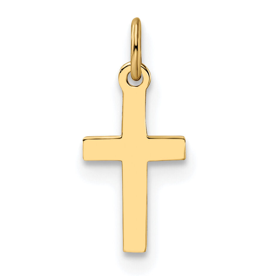 14k Polished Solid Cross Pendant-XR1862