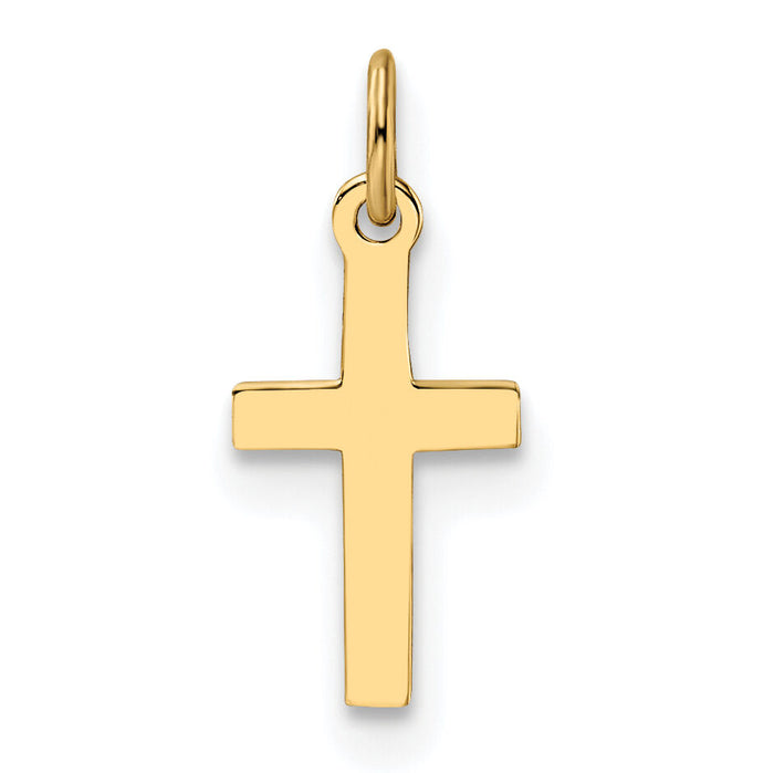14k Polished Solid Cross Pendant-XR1862