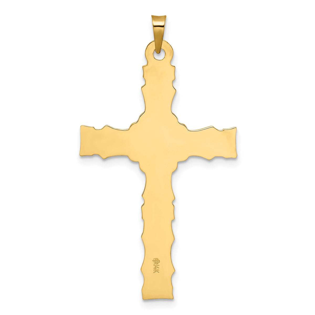 14k Two-tone Solid INRI Crucifix Pendant-XR1863