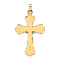 14k Two-tone Polished Solid INRI Crucifix Cross Pendant-XR1865