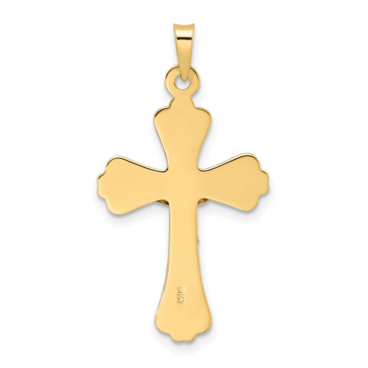 14k Two-tone Polished Solid INRI Crucifix Pendant-XR1867