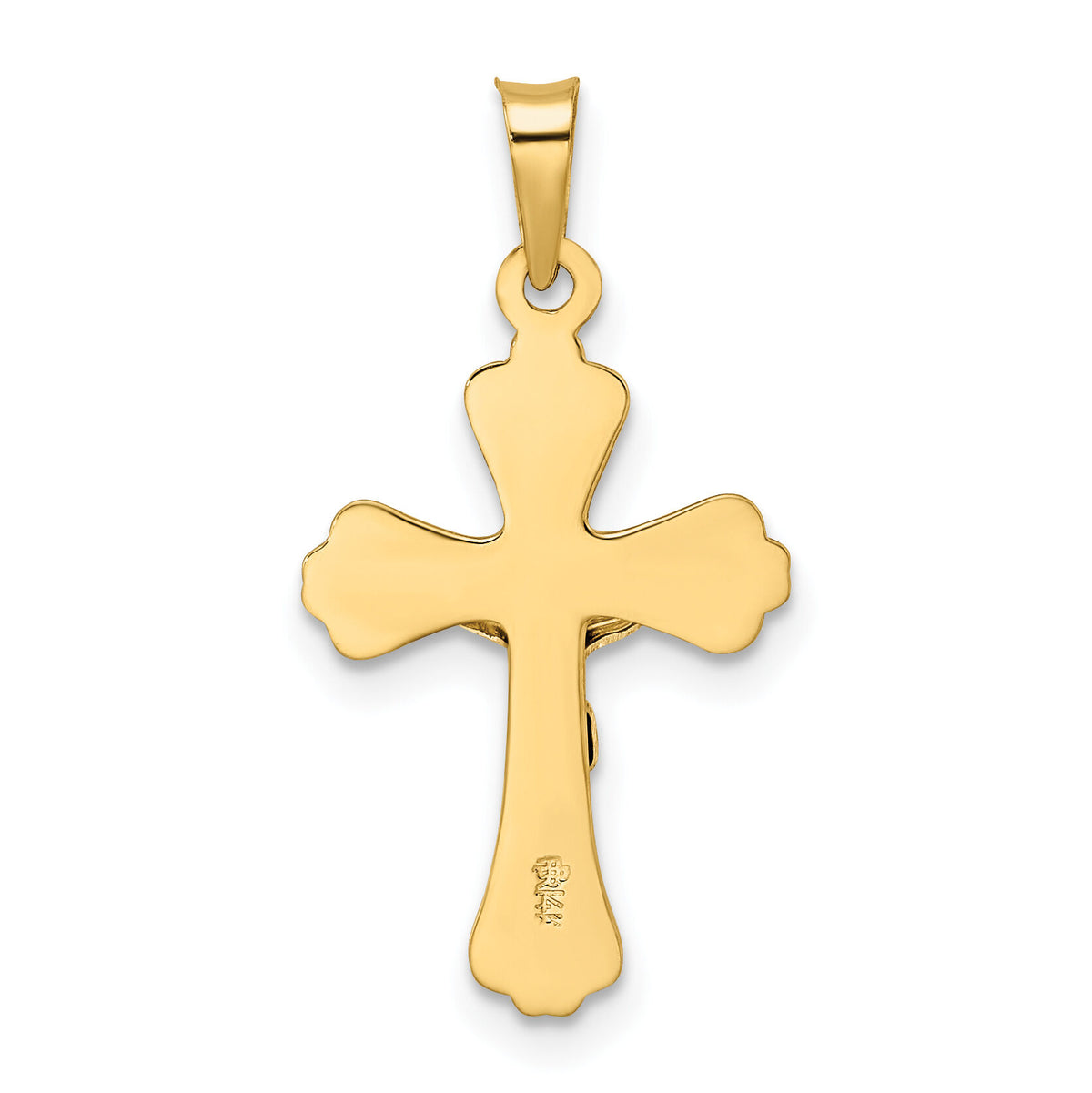 14k Two-tone Polished Solid INRI Crucifix Pendant-XR1869