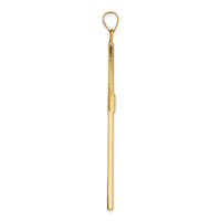 14k Polished and Line Design Solid Cross Pendant-XR1870
