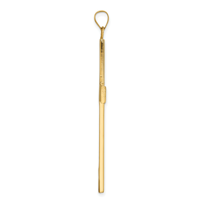 14k Polished and Line Design Solid Cross Pendant-XR1870