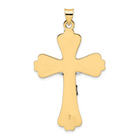 14k Two-tone Polished Solid Fancy INRI Crucifix Pendant-XR1871