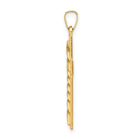 14k Polished and Twisted Hollow Cross Pendant-XR1874
