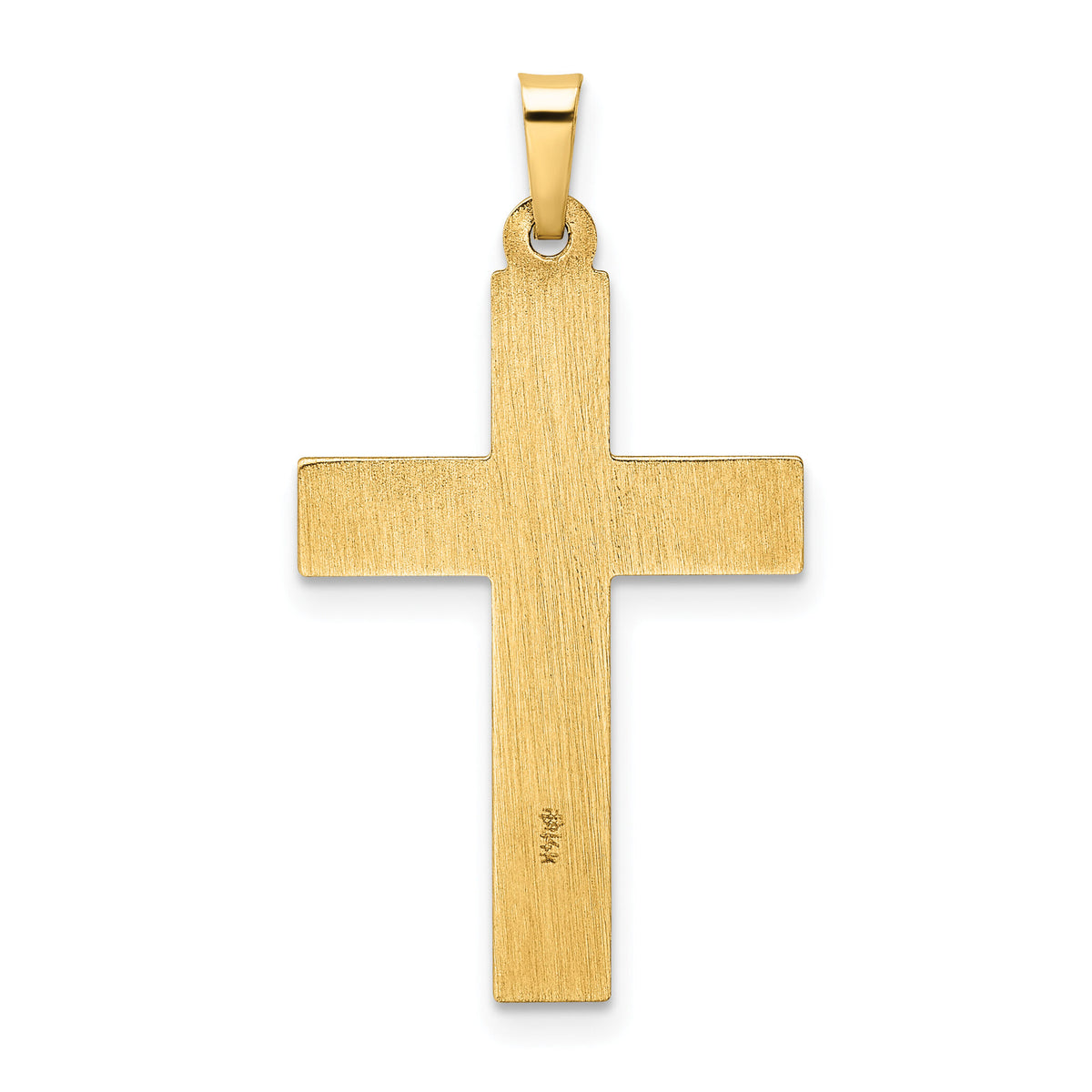 14k Polished and Twisted Hollow Cross Pendant-XR1874