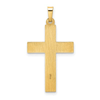 14k Polished and Twisted Hollow Cross Pendant-XR1874